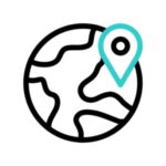 image of earth with map icon